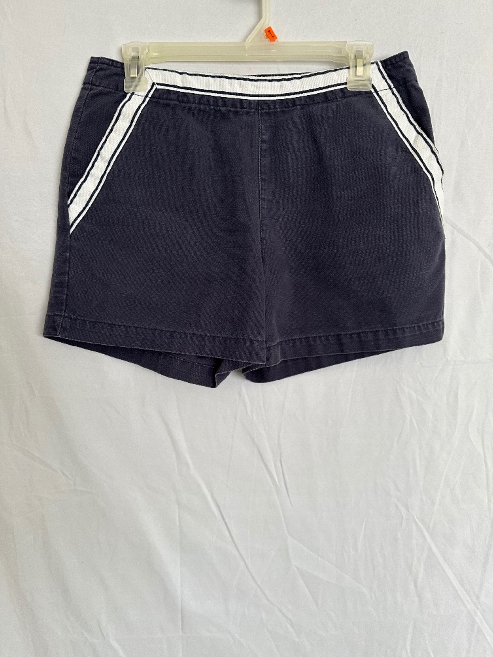Vintage Tommy Hilfiger blue with white stripe shorts, size 8